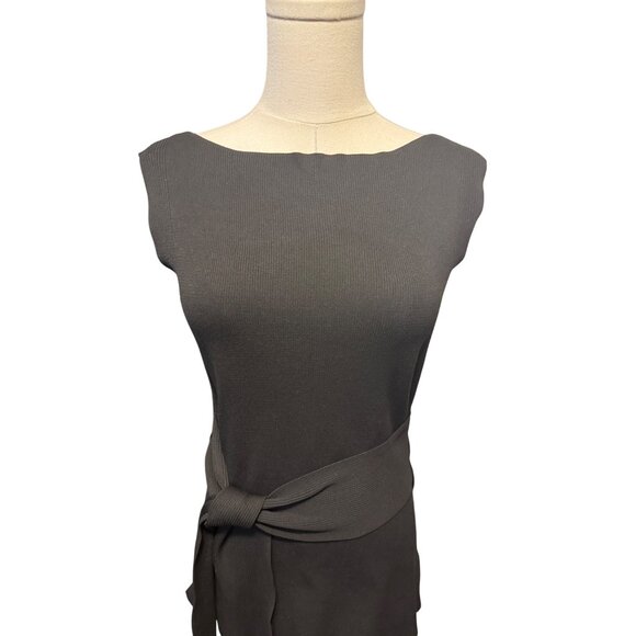 2/$30 Zara Small Knit Black Sleeveless Tunic Waist Tie - Picture 8 of 13